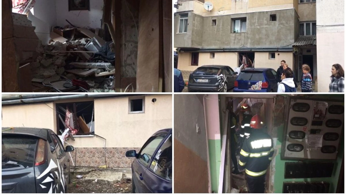 O butelie a explodat la Vatra Dornei. Pagubele implică un număr de 16 apartamente şi două maşini