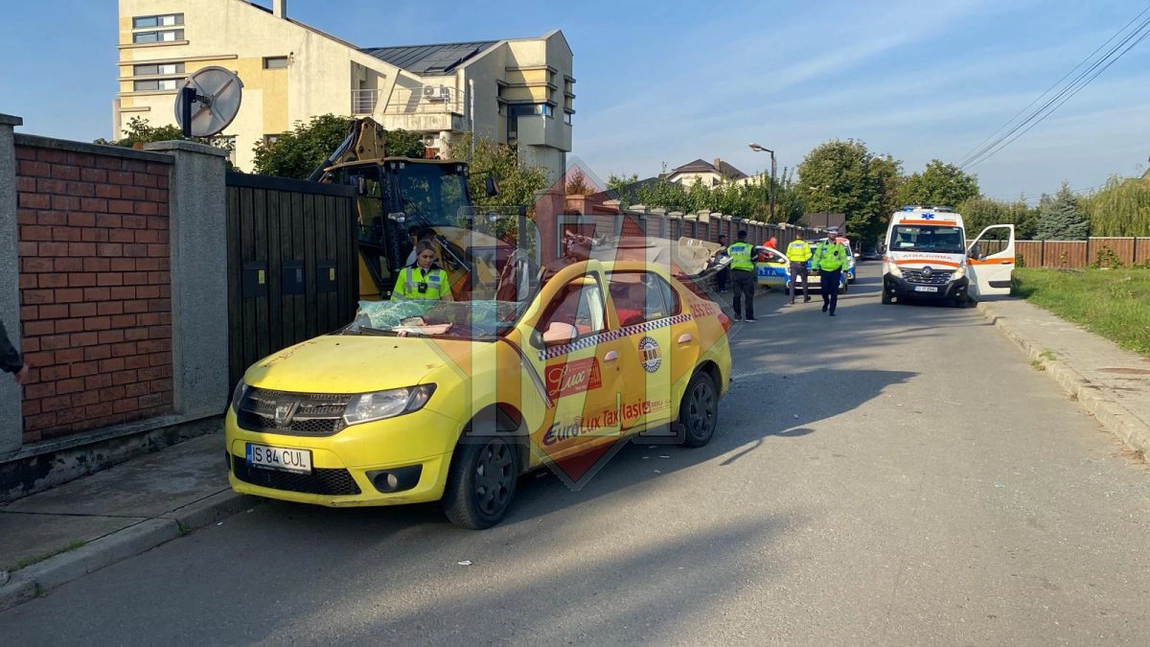 Cei trei răniți din accidentul petrecut în Păcureț au fost transportați la spital! Șoferul taxiului are traumatisme multiple