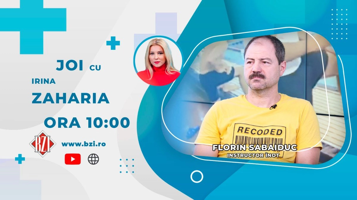 LIVE VIDEO - Florin Sabaiduc, instructor înot, discută în platoul BZI LIVE despre beneficiile înotului - FOTO
