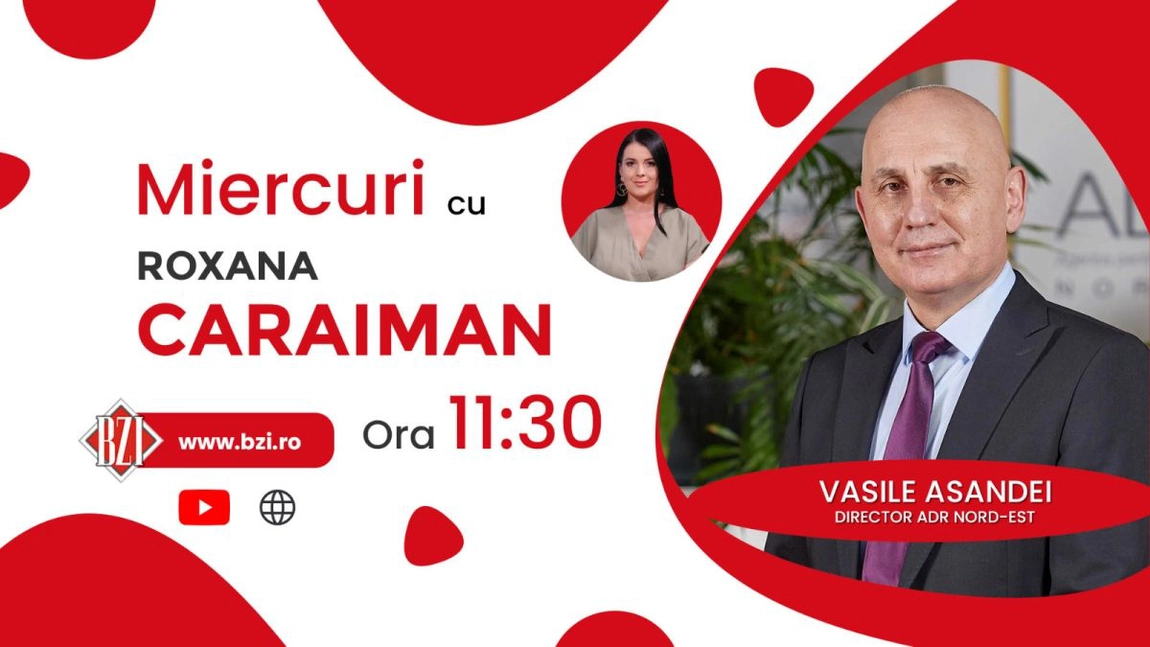 LIVE VIDEO - Regiunea de Nord-Est mai bogată cu aproape 2 miliarde de euro! Despre dezvoltarea din următorii ani discută Vasile Asandei la BZI LIVE