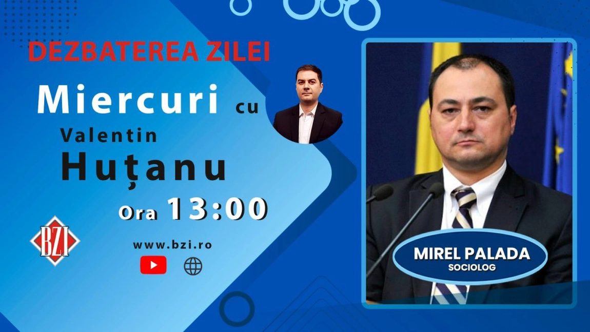 LIVE VIDEO - Cunoscutul sociolog Mirel Palada, noi detalii despre subiectele momentului la „Dezbaterea Zilei” din cadrul BZI LIVE