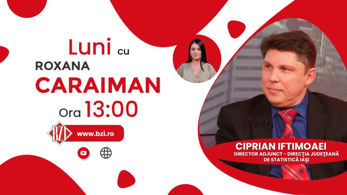 LIVE VIDEO - Retrospectiva anului 2022 din punct de vedere statistic. Ciprian Iftimoaei, directorul adjunct al Direcției Județene de Statistică Iași, în direct la BZI LIVE