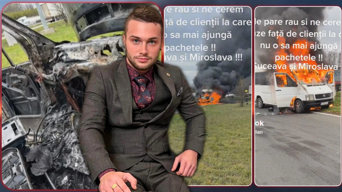 Zeci de ieșeni au rămas fără pachetele trimise din străinătate, după ce microbuzul în care erau transportate a luat foc: „Asta se întâmplă când mașina are peste o mie de ani!” – VIDEO