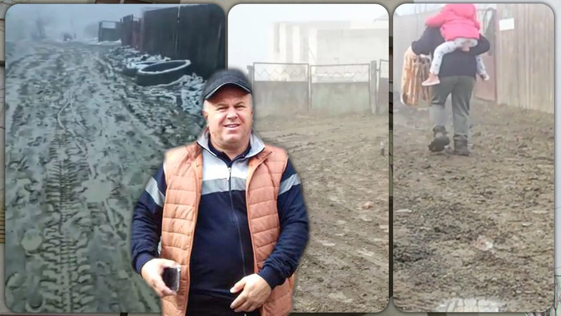 În noroi până la gât! Pe drumurile din comuna Țibana se merge cu papuci de schimb și cu cei mici în spate: „Am ajuns de râsul curcilor!” – GALERIE FOTO/VIDEO