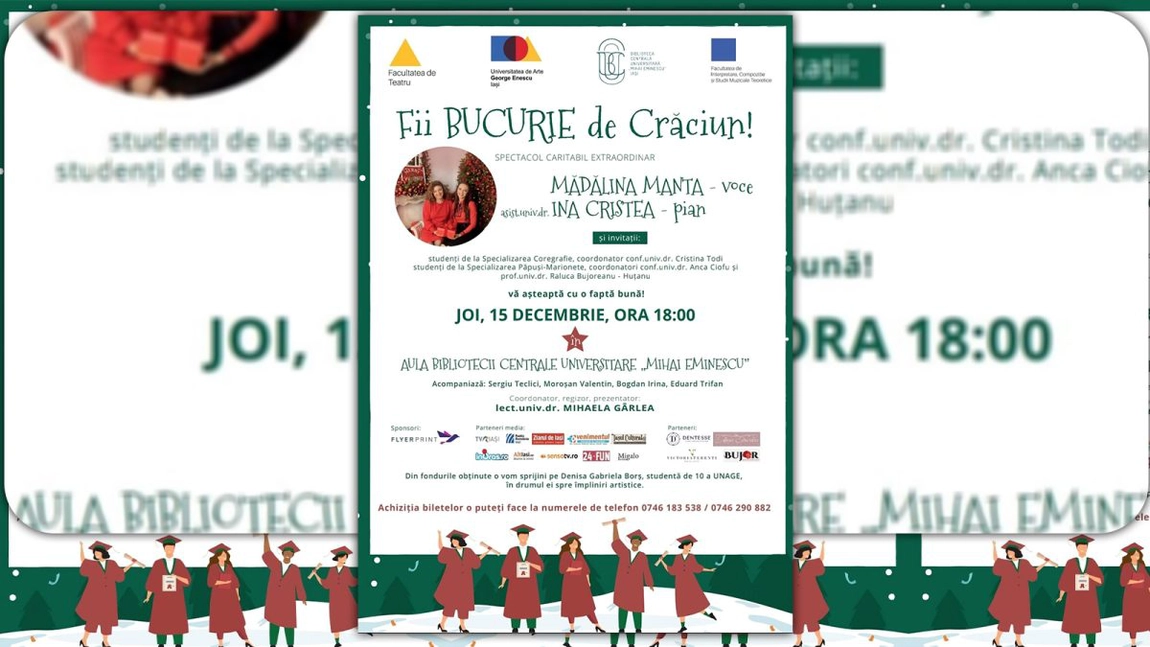 Evenimentul „Fii BUCURIE de Crăciun”, organizat la BCU Iași pentru a susține o cauză nobilă!