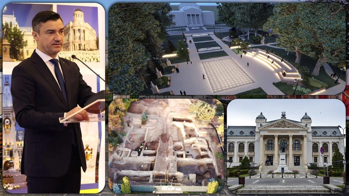 Vestigii descoperite şi lucrări sistate pe esplanada Teatrului Naţional din Iaşi. Care este stadiul lucrărilor