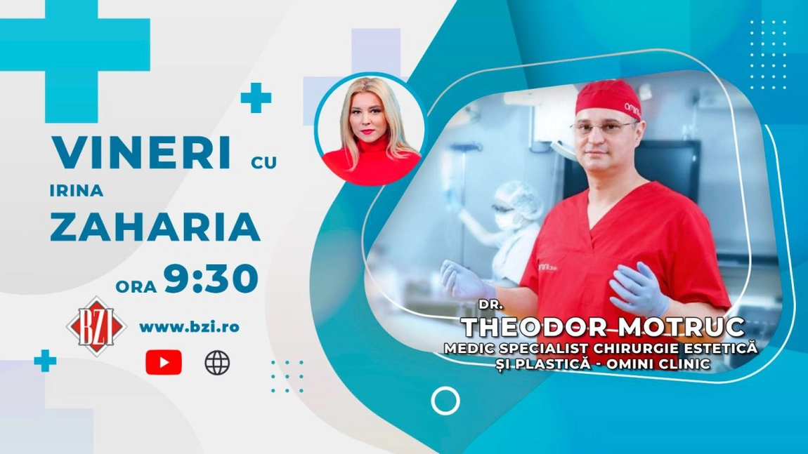LIVE VIDEO - Dr. Theodor Motruc, medic specialist chirurgie estetică si plastică, Omini Clinic, discută în emisiunea BZI LIVE despre cerințele și tendințele în materie de frumusețe în anul 2023 - FOTO