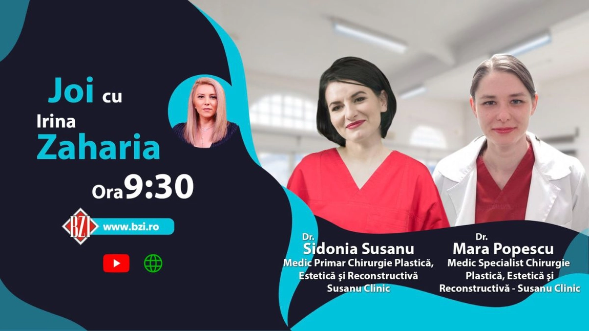 LIVE VIDEO - Dr. Sidonia Susanu, med. primar chirurgie plastică, estetică și microchirurgie reconstructivă, Susanu Clinic și dr. Mara Popescu, med. specialist chirurgie plastică și reconstructivă discută în platoul BZI LIVE despre cazul fetei care şi-a recăpătat mâinile în urma unui accident rutier - FOTO