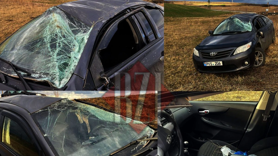 Accident rutier în comuna Popricani. Două persoane au rămas încarcerate după ce autoturismul lor s-a răsturnat - UPDATE, FOTO, VIDEO
