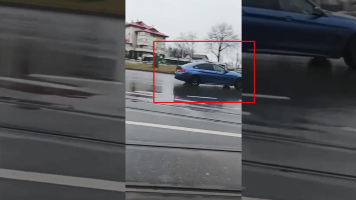 Tupeu în trafic! Un şofer cu BMW a făcut drifturi în sensul giratoriu de la Agronomie - VIDEO, UPDATE