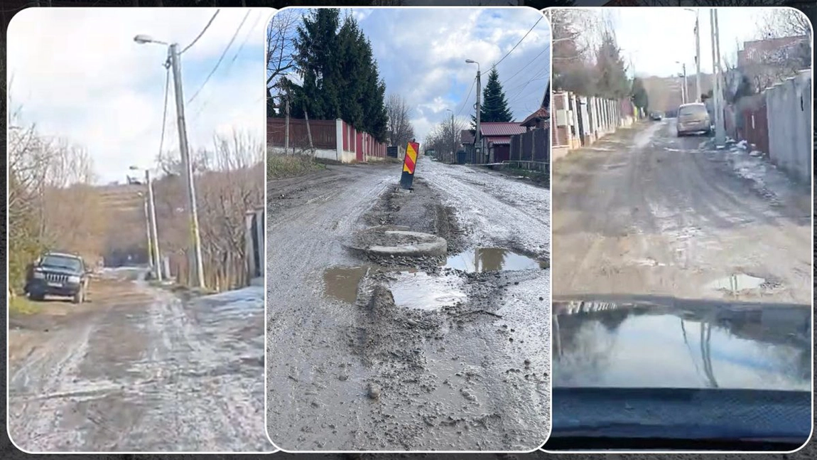Ieșenii, obligați să meargă prin noroaie pe strada Teascului! Localnicii sunt revoltați: „Strada figurează ca fiind asfaltată în rapoartele primăriei!” - FOTO