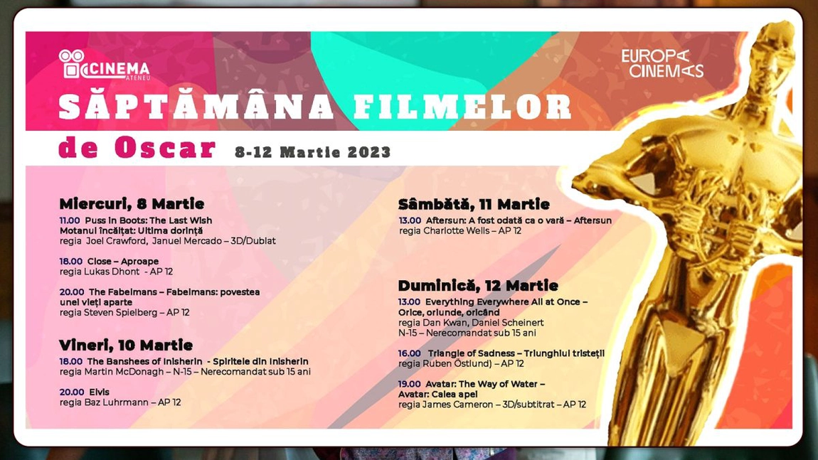 Nouă filme nominalizate la Oscar 2023 vor rula la Cinema Ateneu! Care sunt celebrele producții