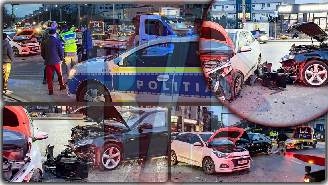 Accident rutier cu victime în municipiul Iași. Două autoturisme au intrat în coliziune - EXCLUSIV, FOTO/VIDEO