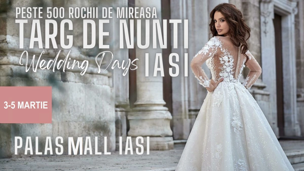Weekendul acesta, o nouă ediție Wedding Days te așteaptă la Palas. Vino să te bucuri de efervescența momentului!