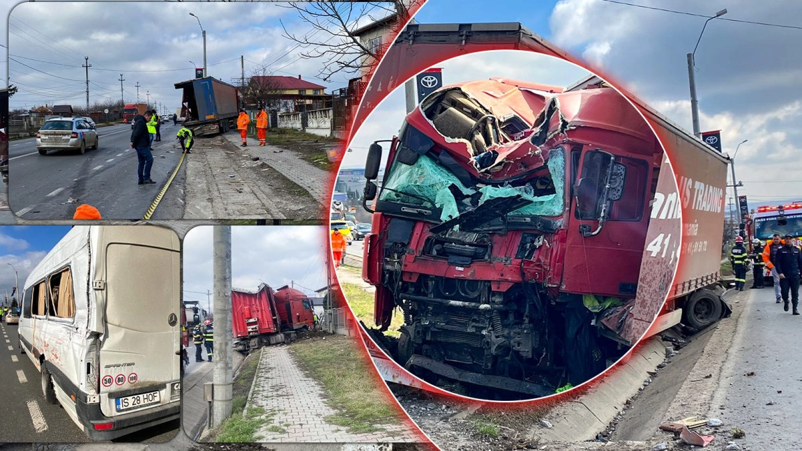 La un pas de carnagiu la Lețcani. Filmul complet al accidentului care dă fiori reci. Ce s-a întâmplat cu șoferul de TIR care a pătruns pe contrasens? - FOTO/VIDEO