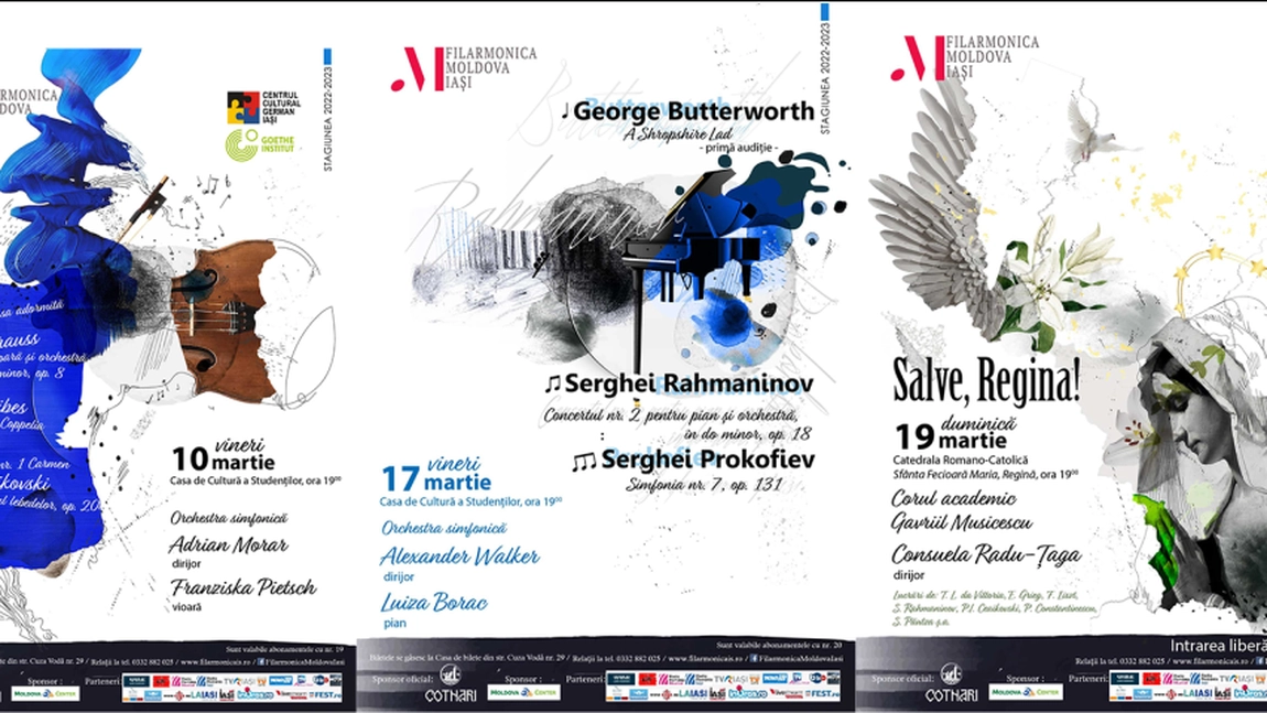 Filarmonica „Moldova” Iași: Concerte în perioada 10 – 19 martie 2023