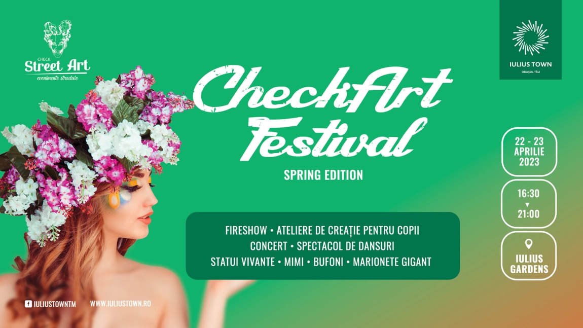 Statui vivante, marionete gigant și fire show la Check Art Festival, peste 50 de artiști la Timișoara International Tattoo Convention și Festival Mediteraneean, în Iulius Town