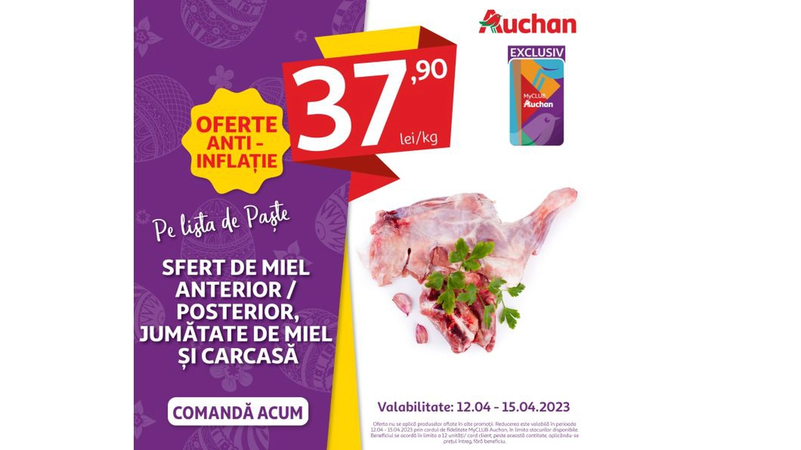 Descoperă ofertele anti-inflație de la Auchan și pune pe lista de Paște tot ce ai nevoie pentru o sărbătoare de neuitat!