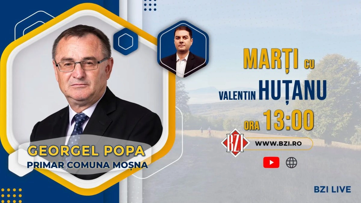 LIVE VIDEO - Despre stimularea turismului prin identificarea și valorificarea obiectivelor locale, într-o interesantă ediție BZI LIVE alături de Georgel Popa, primarul localității Moșna, județul Iași