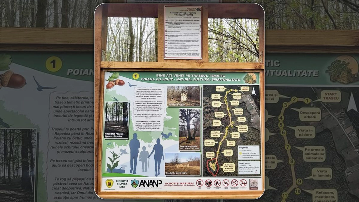 Traseu turistic unic în Iași, amenajat în satul Poiana cu Cetate. Are o lungime de 2,5 kilometri, dificultate redusă și parcurge o arie protejată