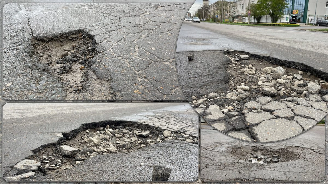 Cel mai dezastruos drum: bulevardul Poitiers din Iași. 2,4 km de gropi și denivelări - FOTO