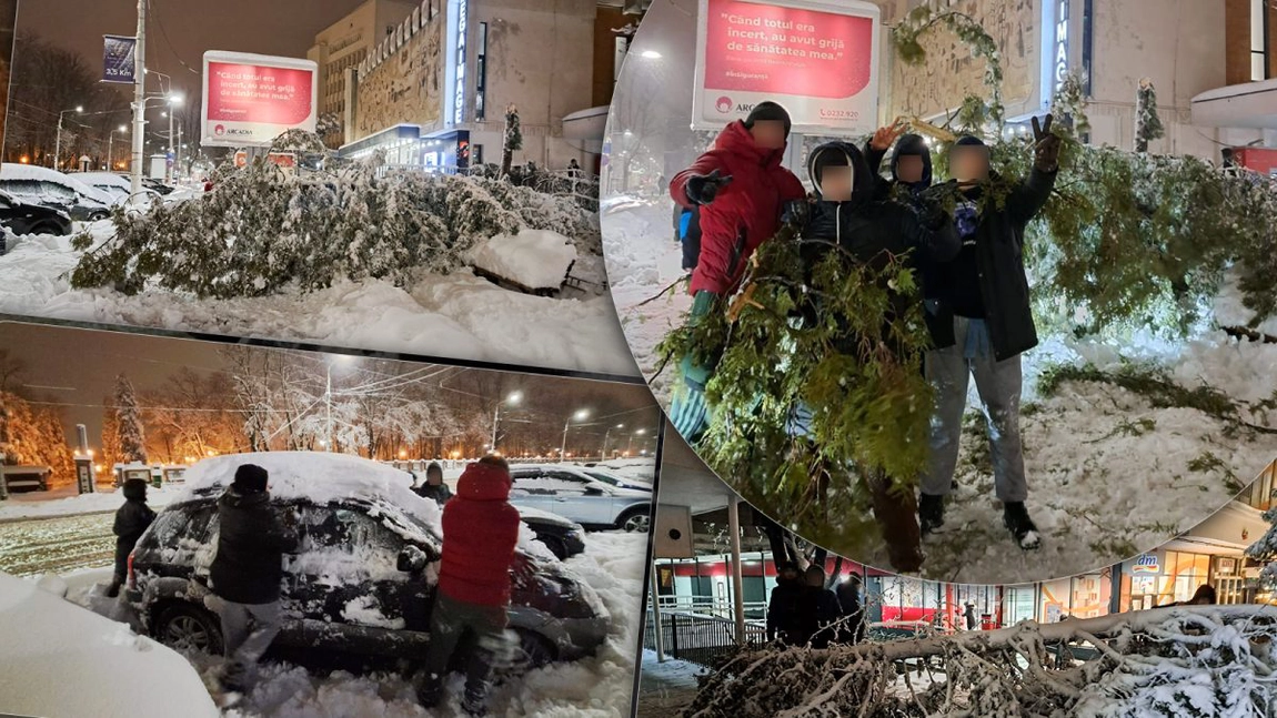 Spirit civic printre tinerii din Iași. Câțiva adolescenți au ieșit pe stradă pentru a ajuta oamenii blocați: „Sper că oamenii vor prelua exemplul nostru” – FOTO