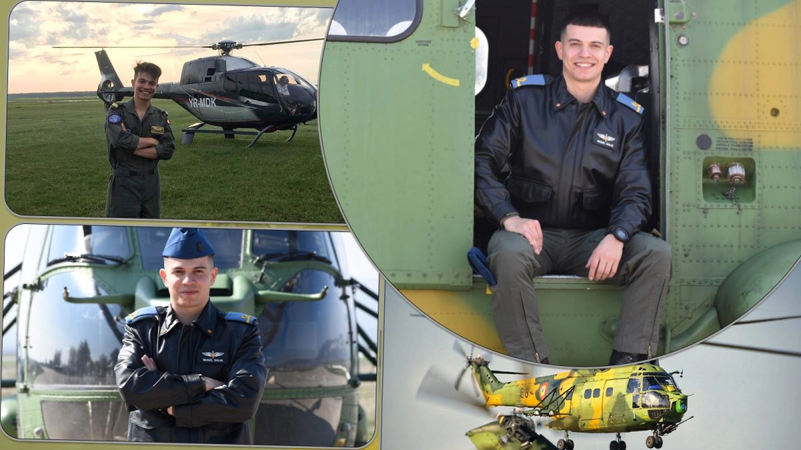 Povestea tânărului care a reușit să atingă cerul. La 24 de ani a devenit pilot în cadrul Escadrilei 952 Elicoptere Socat: „Mi-am dorit întotdeauna să fiu diferit” - FOTO