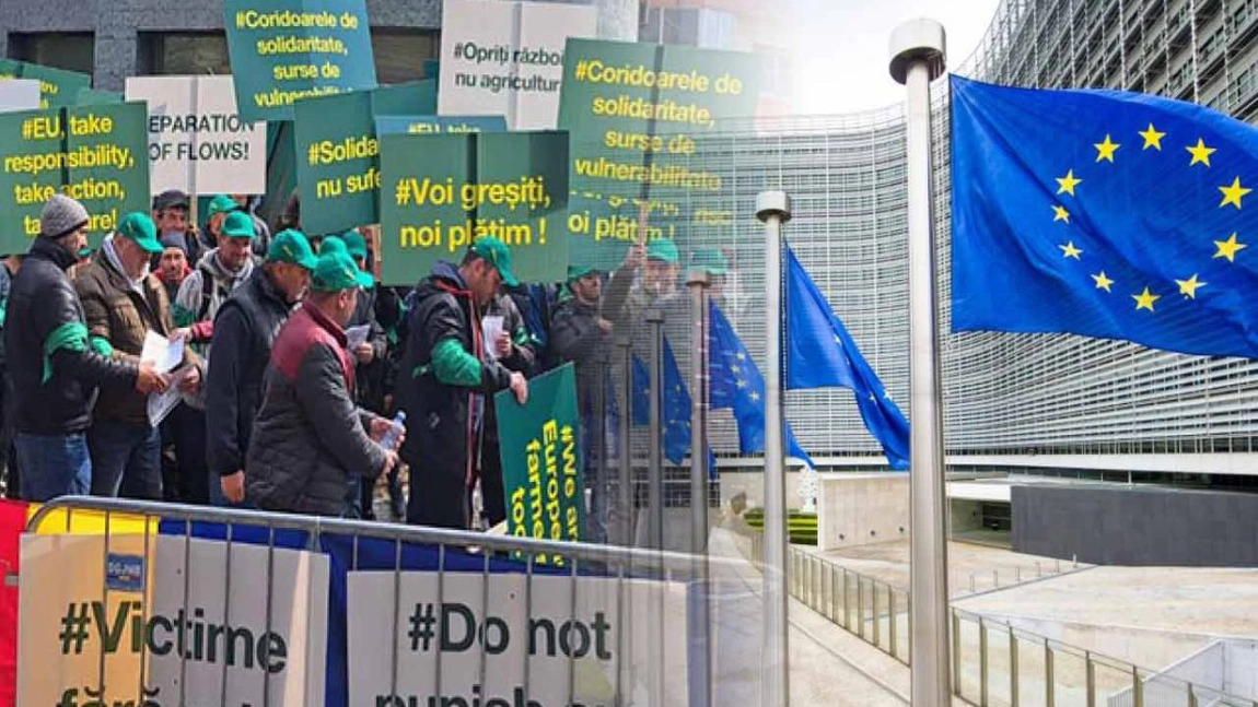 Fermierii români protestează la Bruxelles față de invazia cerealelor ucrainene