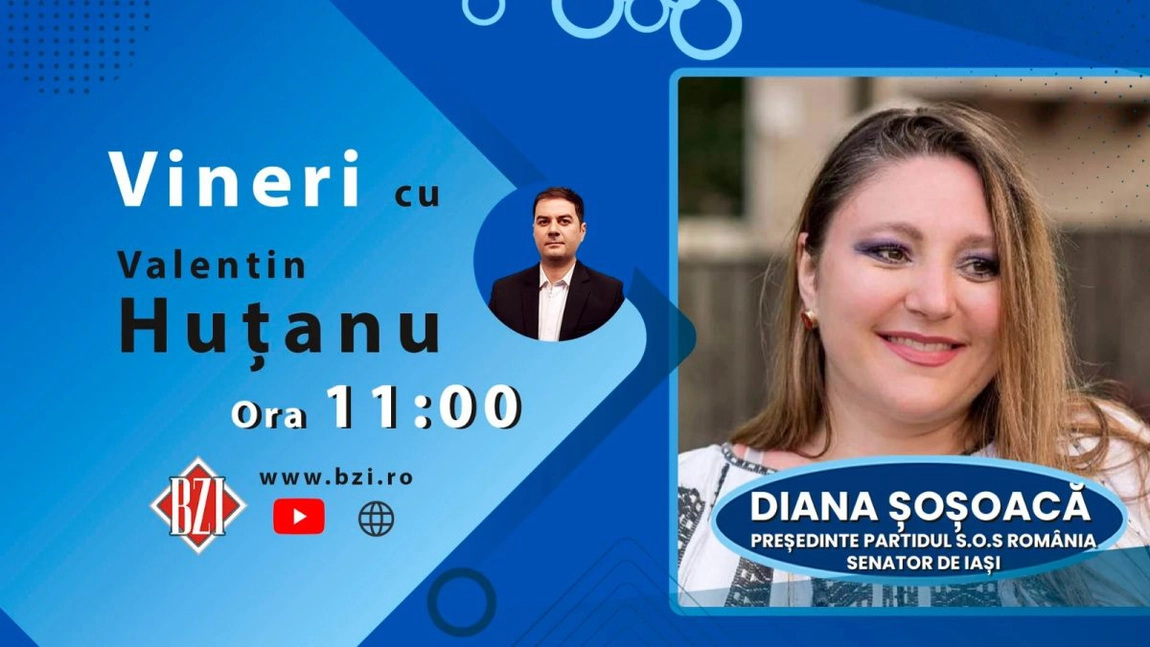 LIVE VIDEO - Senatorul de Iaşi şi preşedintele S.O.S. România, Diana Soșoacă, într-o nouă ediţie explozivă BZI LIVE