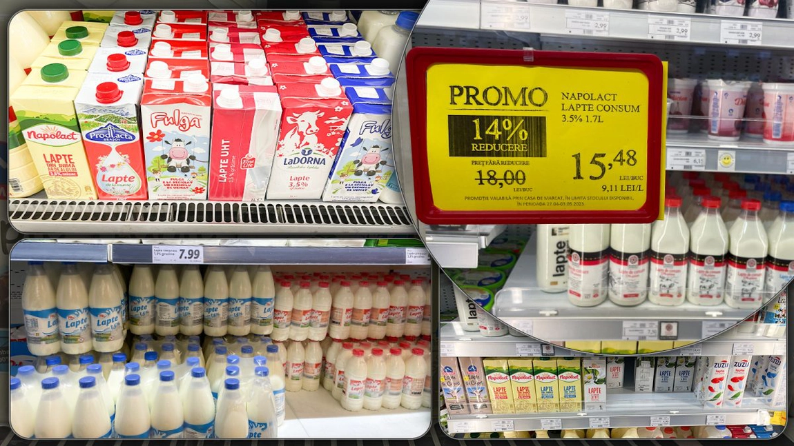 Laptele este mai ieftin în magazinele din Iași. Clienții plătesc cu 20 la sută mai puțin pentru un litru de lapte care provine din România