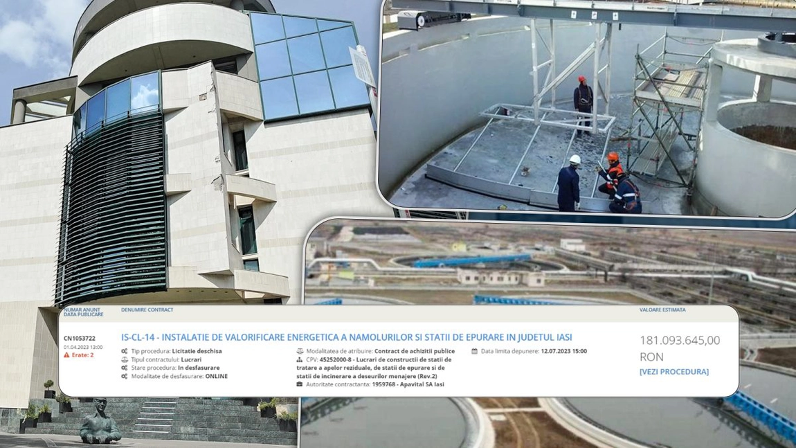 ApaVital cheltuie peste 180 de milioane de lei pentru construirea unor staţii de epurare şi instalații de valorificare energetică. Procedura a fost lansată