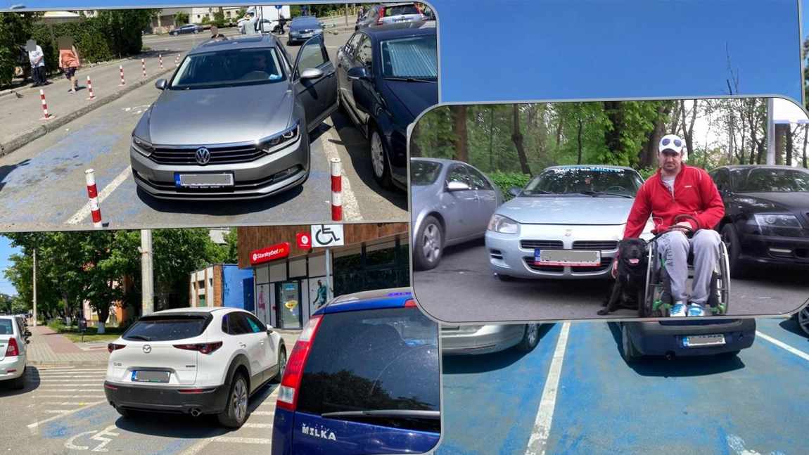 Nesimțirea și lenea îi îndeamnă pe unii șoferi să ocupe locurile de parcare destinate autovehiculelor persoanelor cu handicap! Nici măcar amenzile usturătoare nu îi potolesc! - FOTO