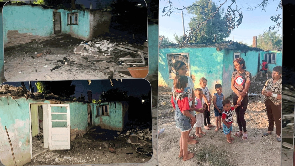 O familie cu 7 copii din comuna Sireţel a rămas fără acoperiș deasupra capului! În miezul nopții, casa le-a fost mistuită de flăcări - FOTO