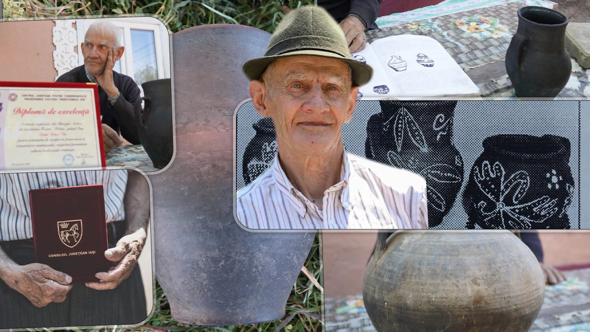 Gheorghe Andrei, ultimul olar din comuna Deleni, a primit titlul de „Cetățean de onoare al Județului Iași”! Bărbatul și-a dedicat întreaga viață prelucrării lutului - FOTO
