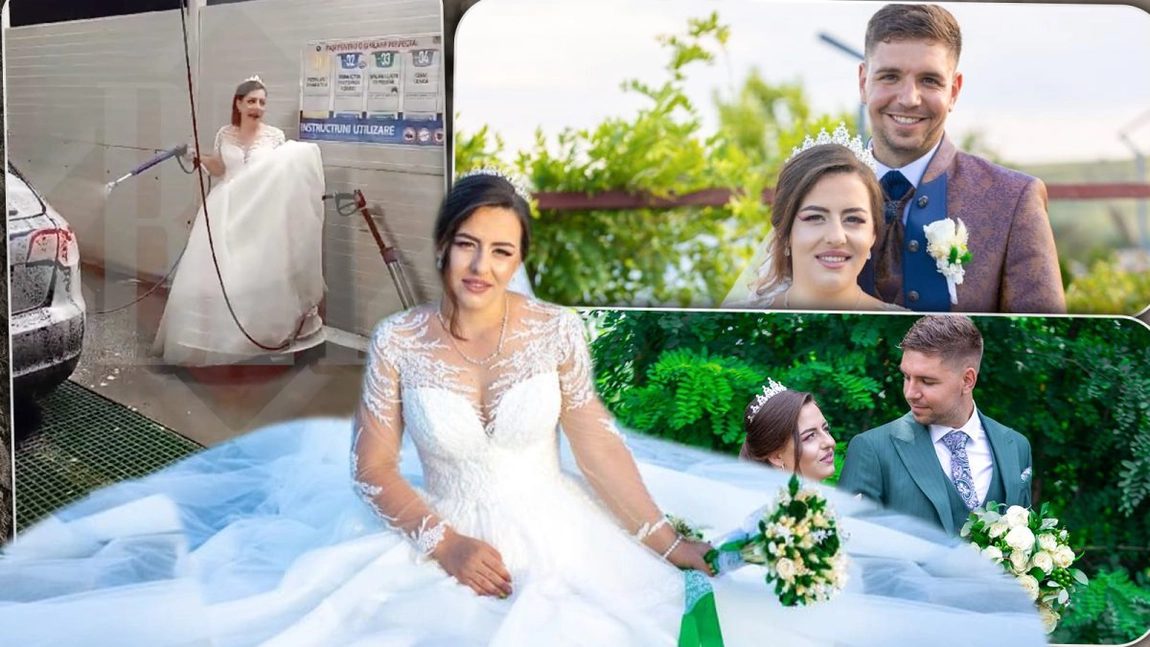 Spectacol la o spălătorie auto din Iași! O mireasă a ajuns să spele o mașină în noaptea nunții, după ce a fost furată de la petrecere! Frumoasa crăiasă a rupt TikTok-ul în două - EXCLUSIV/FOTO/VIDEO