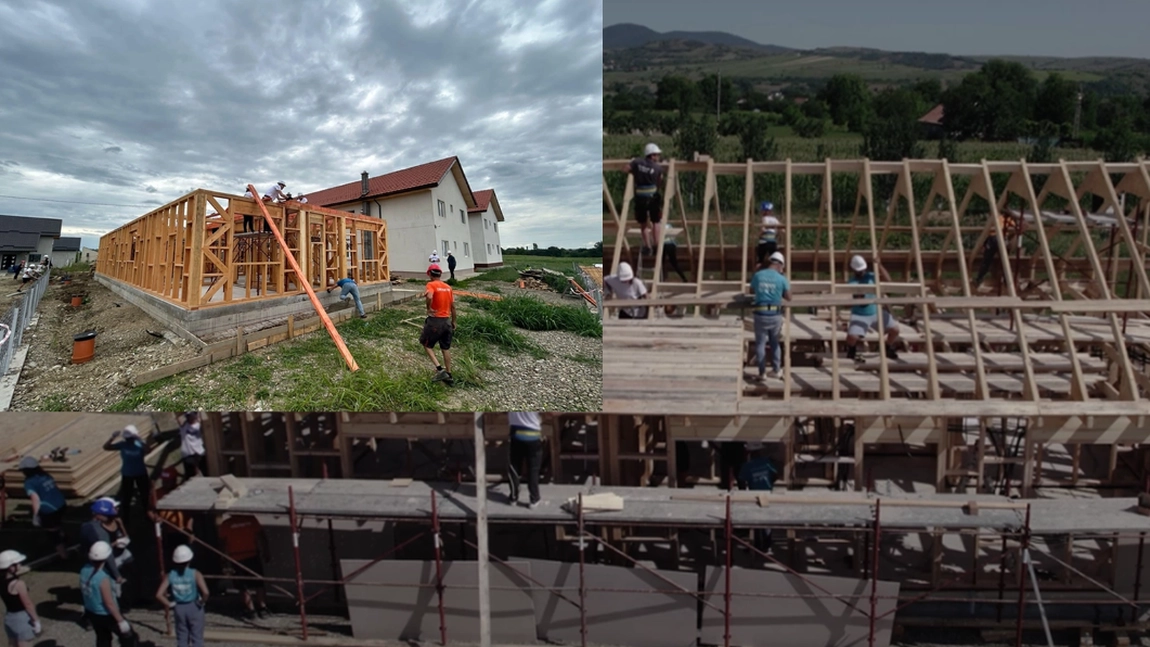 O asociație construiește, într-un timp record, opt case, într-o comună ieșeană, pentru familii care trăiesc în condiții improprii: „Construim case, comunități și speranță” - FOTO