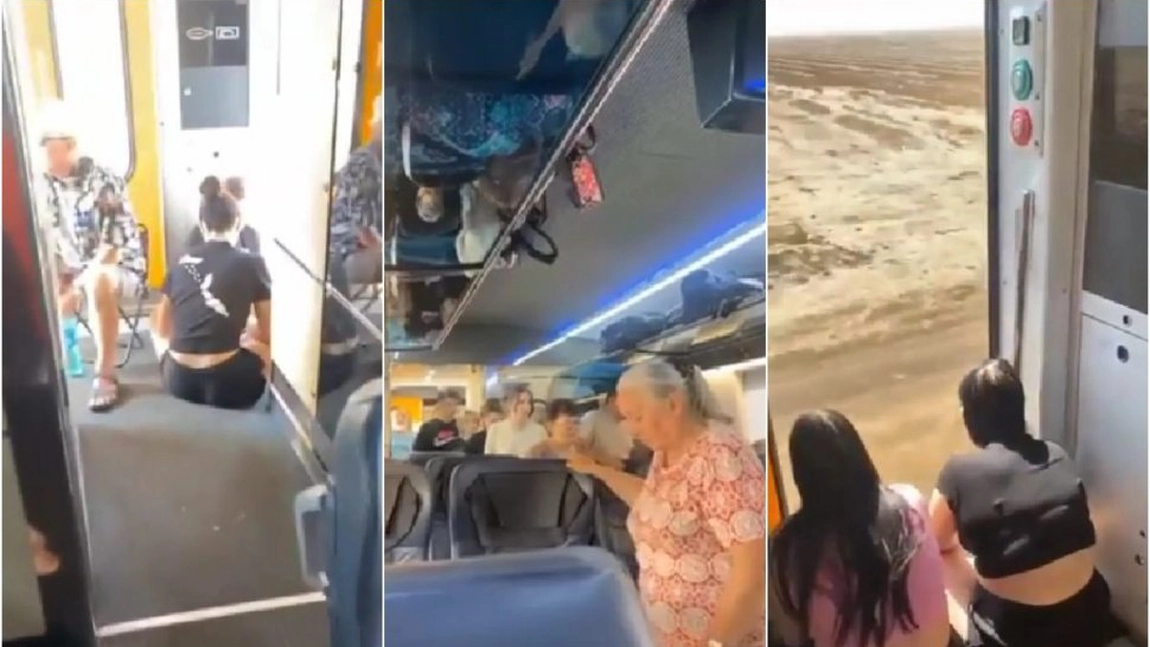 Sute de călători au stat blocați, peste 12 ore, într-un tren, fără aer condiționat, apă și mâncare