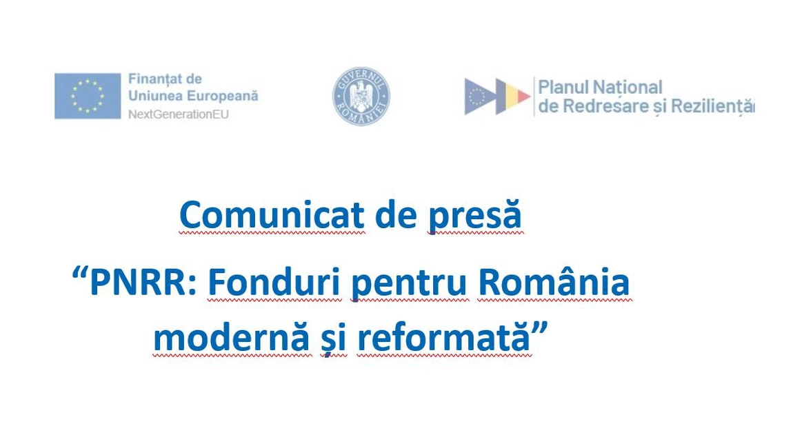 Comunicat de presă - “PNRR: „Dotarea cu mobilier, materiale didactice și echipamente digitale a unităților de învățământ din comuna Ceplenița, județul Iași”