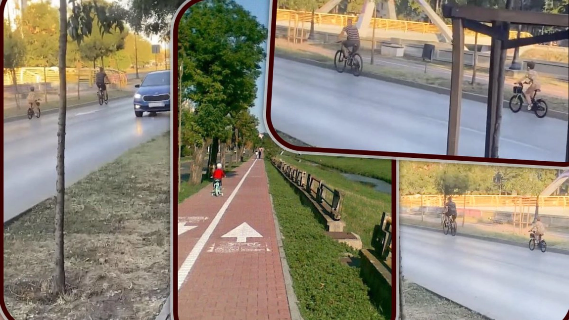 Inconștiența ucide! Un părinte a pus viața copilului în pericol fără ca măcar să-și dea seama: „Pe stradă, pe contrasens, halal părinte”- FOTO