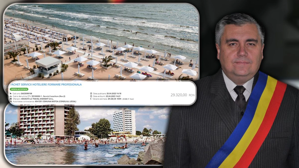 Într-o comună din Iași, primarul a plecat cu angajații în vacanță pe bani publici. Aceștia au fost cazați în hoteluri de 4 stele, pe malul mării - FOTO