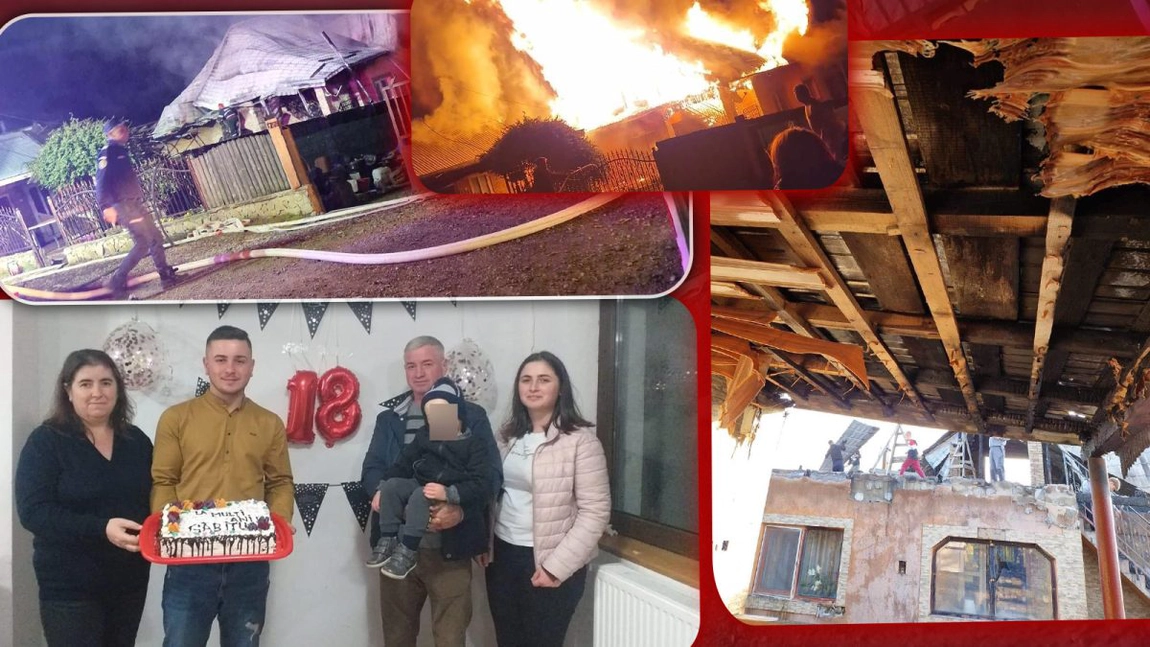 Casa la care au visat s-a făcut scrum, iar acum dorm printre dărâmături. În toiul nopții parcă s-a dezlănțuit iadul - FOTO/VIDEO