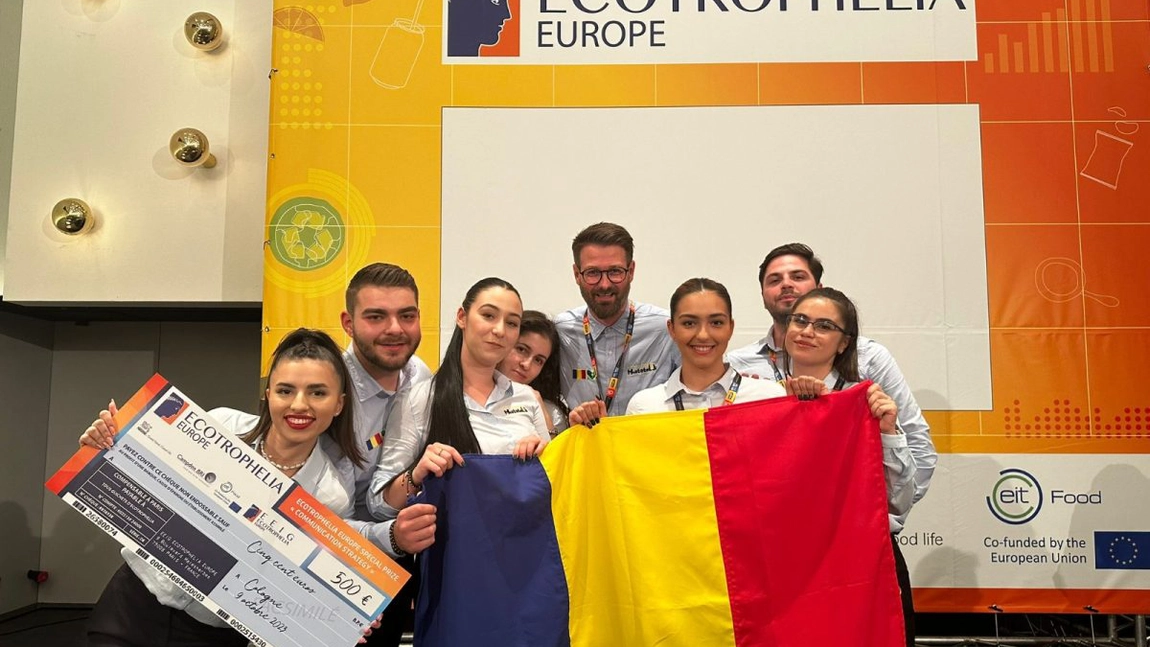 Echipa „Meatatelli” a USV Iași premiată în Germania pentru creativitate remarcabilă, soluții inovatoare în direcția circularității și abordărilor cu emisii zero - FOTO