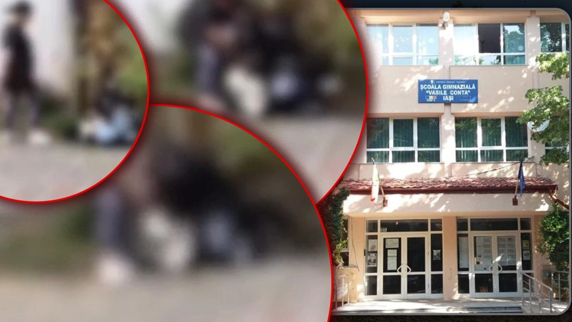 Scene violente la Iași! Lângă un important liceu, câteva eleve se bat crunt - VIDEO