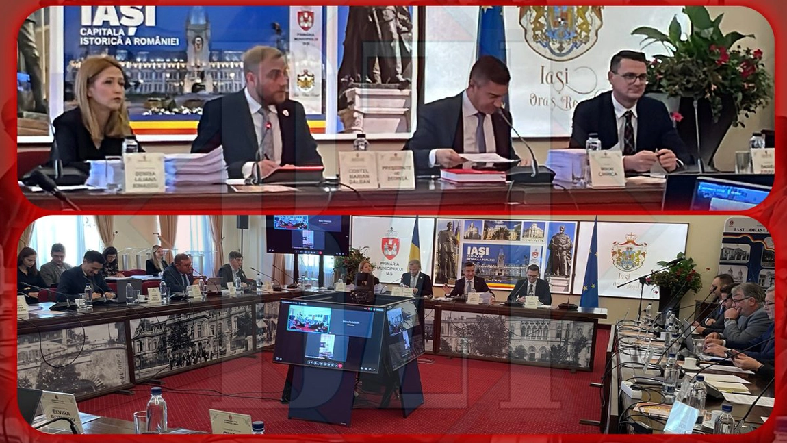 Întâlnire tensionată la Palatul Roznovanu! În prima ședință fără o majoritate în plen, proiectele au trecut cu greu de votul consilierilor locali - FOTO