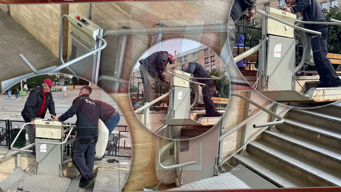 De trei zile se chinuie Primăria Iași să repare rampele electrice din pasajul Piața Unirii. Acestea sunt în continuare defecte: „Mai trebuiau niște piese aduse care au venit de la București” - FOTO