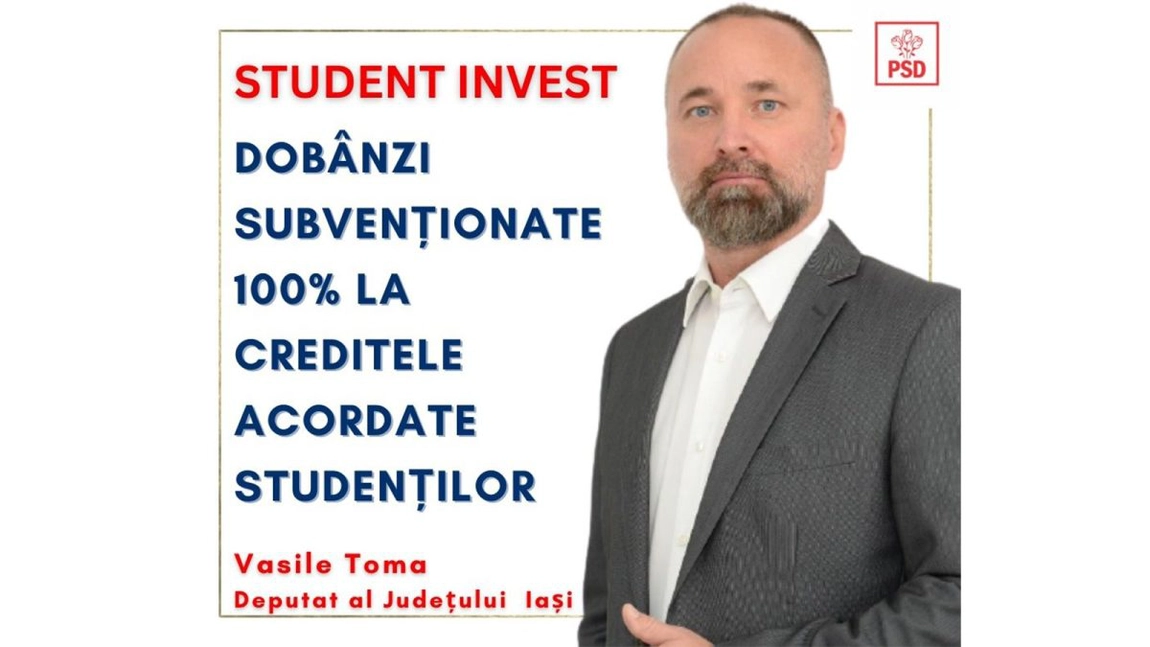 Deputatul de Iași, Vasile Toma: A început Programul guvernamental de creditare STUDENT INVEST (P)