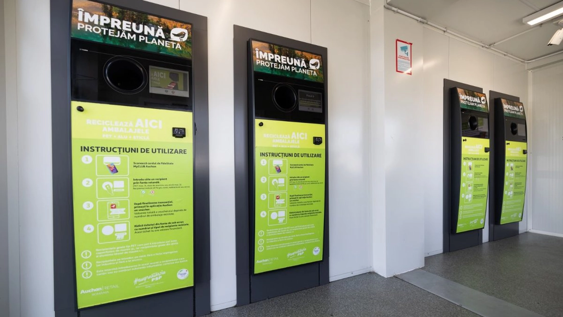 Auchan, pregătit pentru SGR: Retailerul a colectat deja 32 de milioane de ambalaje la nivel național