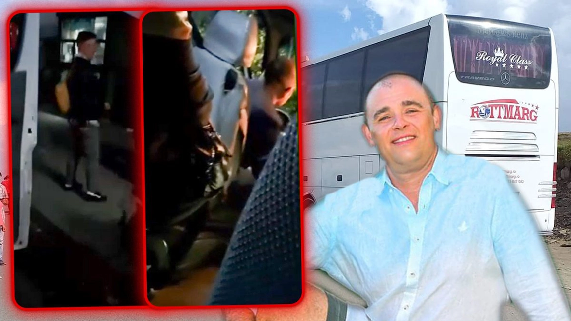 Imagini incredibile, surprinse într-un mijloc de transport în comun din Iași! Patronul firmei amenință călătorii cu o bară de metal. „Primul care vine și mă scoate din sărite, îi dau un levier în cap” - FOTO/VIDEO