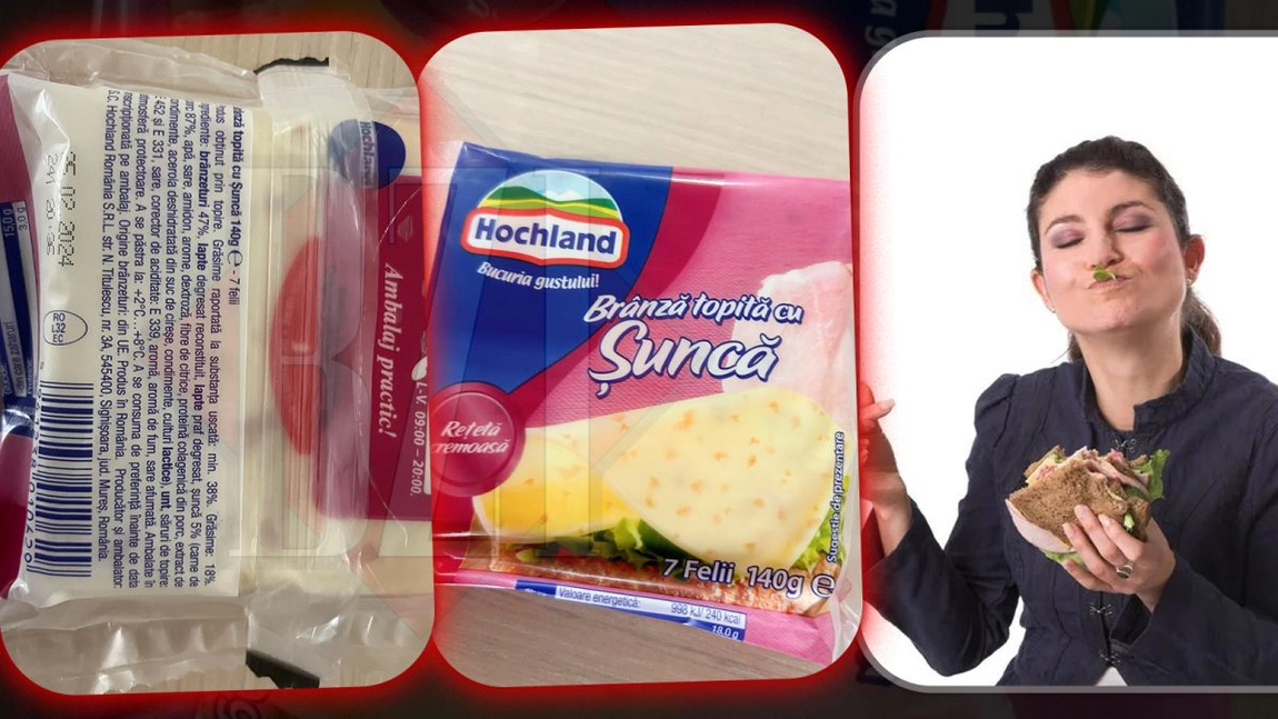 Voi știți ce mâncați? Brânză topită cu 25 de ingrediente, comercializată în supermarketurile din Iași. Produsul de la Hochland, din Germania, poate fi cancerigen - FOTO