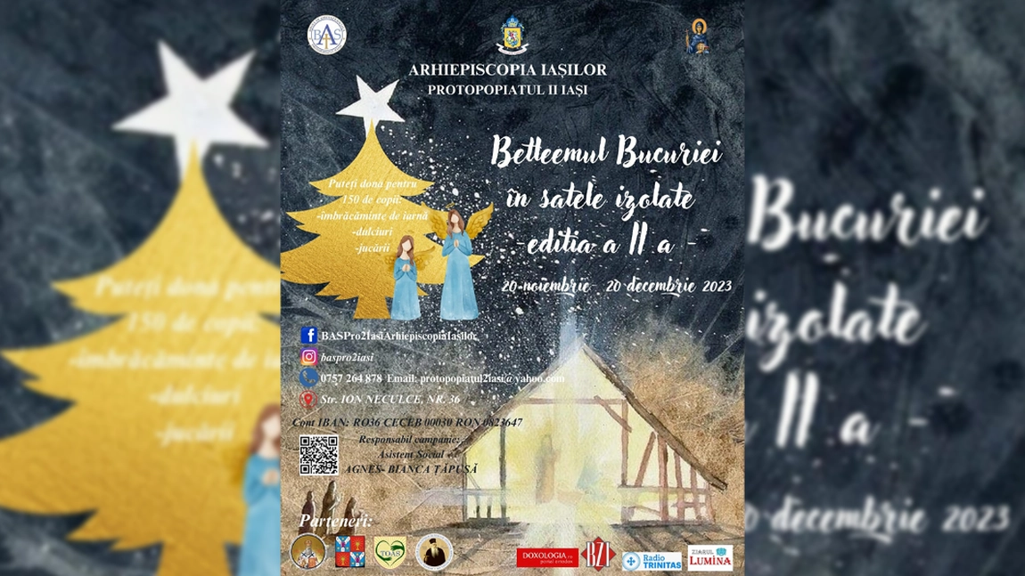Biroul de Asistență Socială al Protopopiatului Iași II inițiază o nouă campanie social-filantropică intitulată: Betleemul Bucuriei în satele izolate
